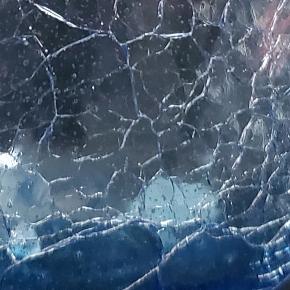 MCM Blenko #6424 Handcrafted Rare Ice Blue Crackle Art Glass Vase by Joel Myers - Picture 9 of 16